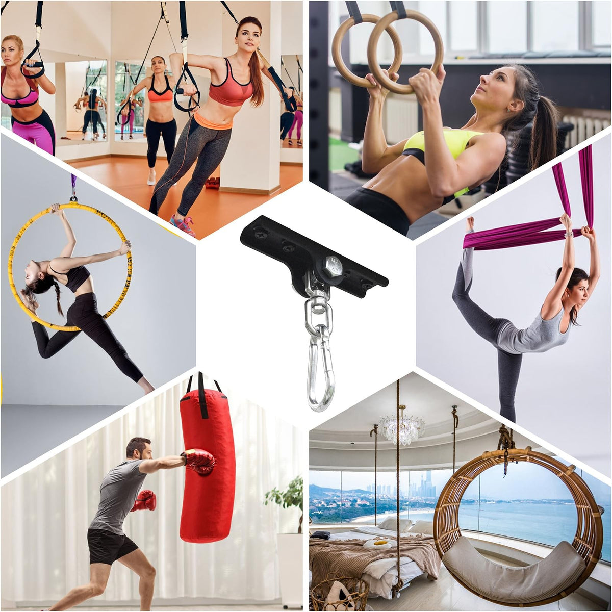 Heavy Punching Bag Hanger Wall Ceiling Mount with Swivel for Boxing MMA