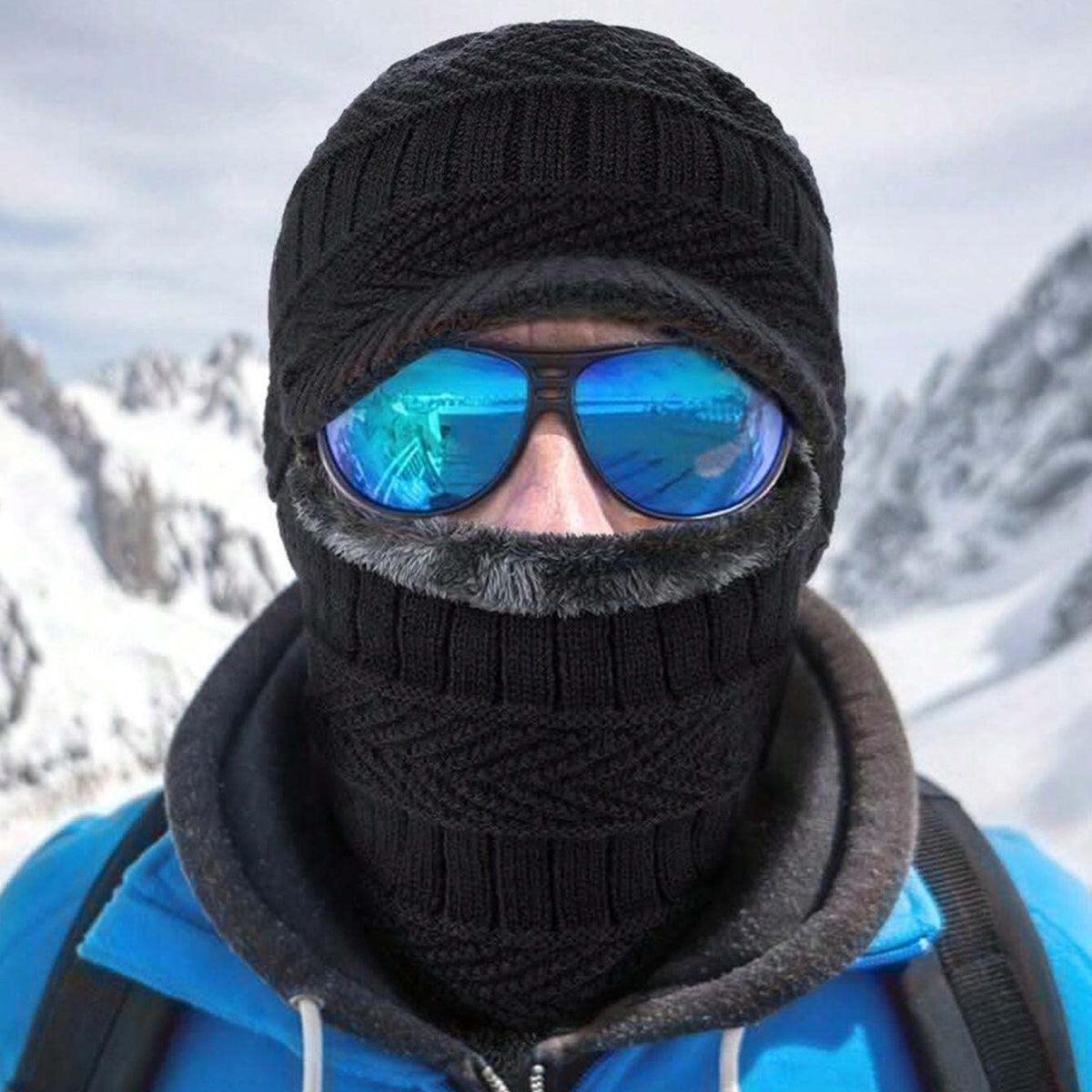 Winter Balaclava Beanie Hat Full Face Mask Windproof Fleece Hood - Warm Cap
