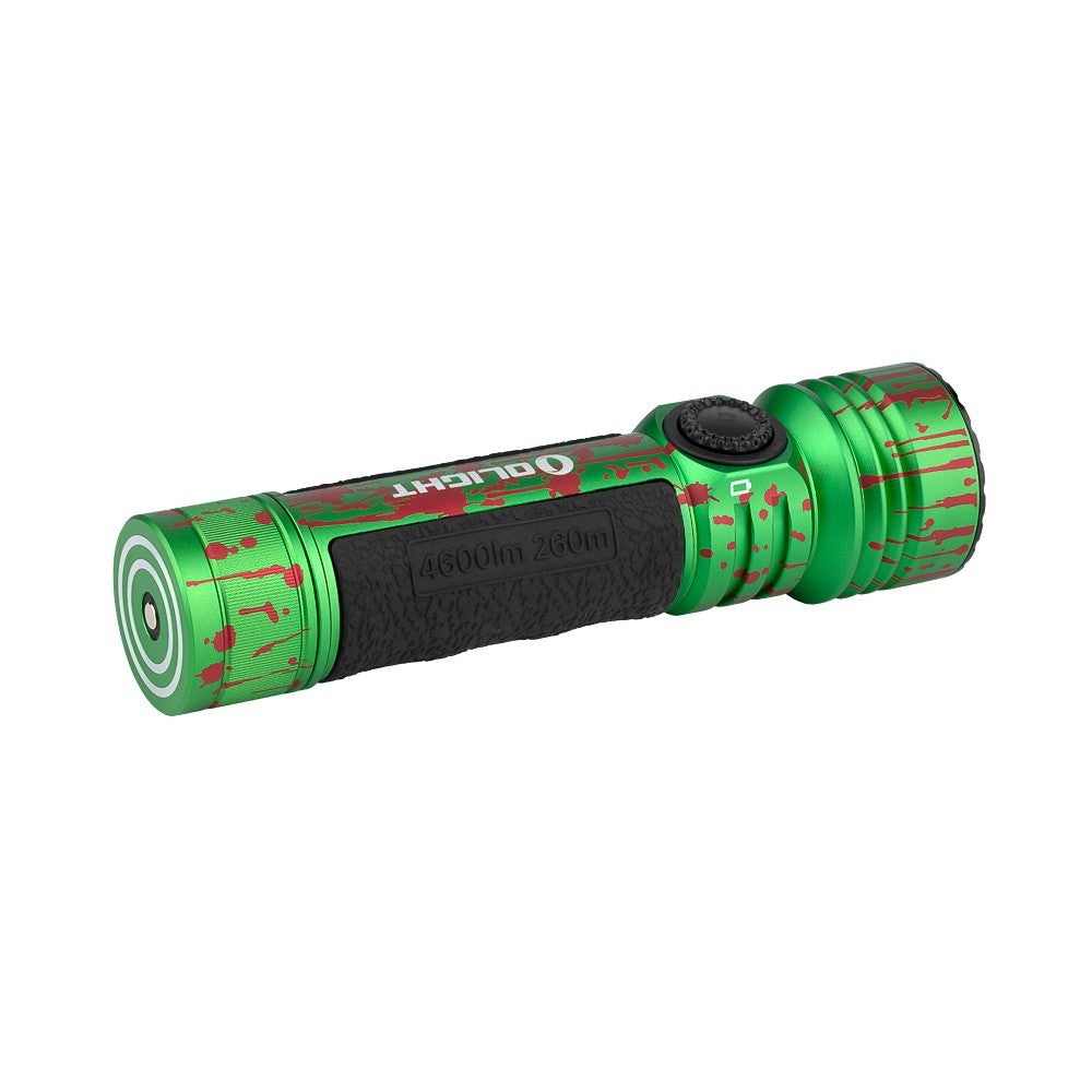 High Power Tactical Flashlight 4600 Lumens with Holster & Clip - Zombie Green