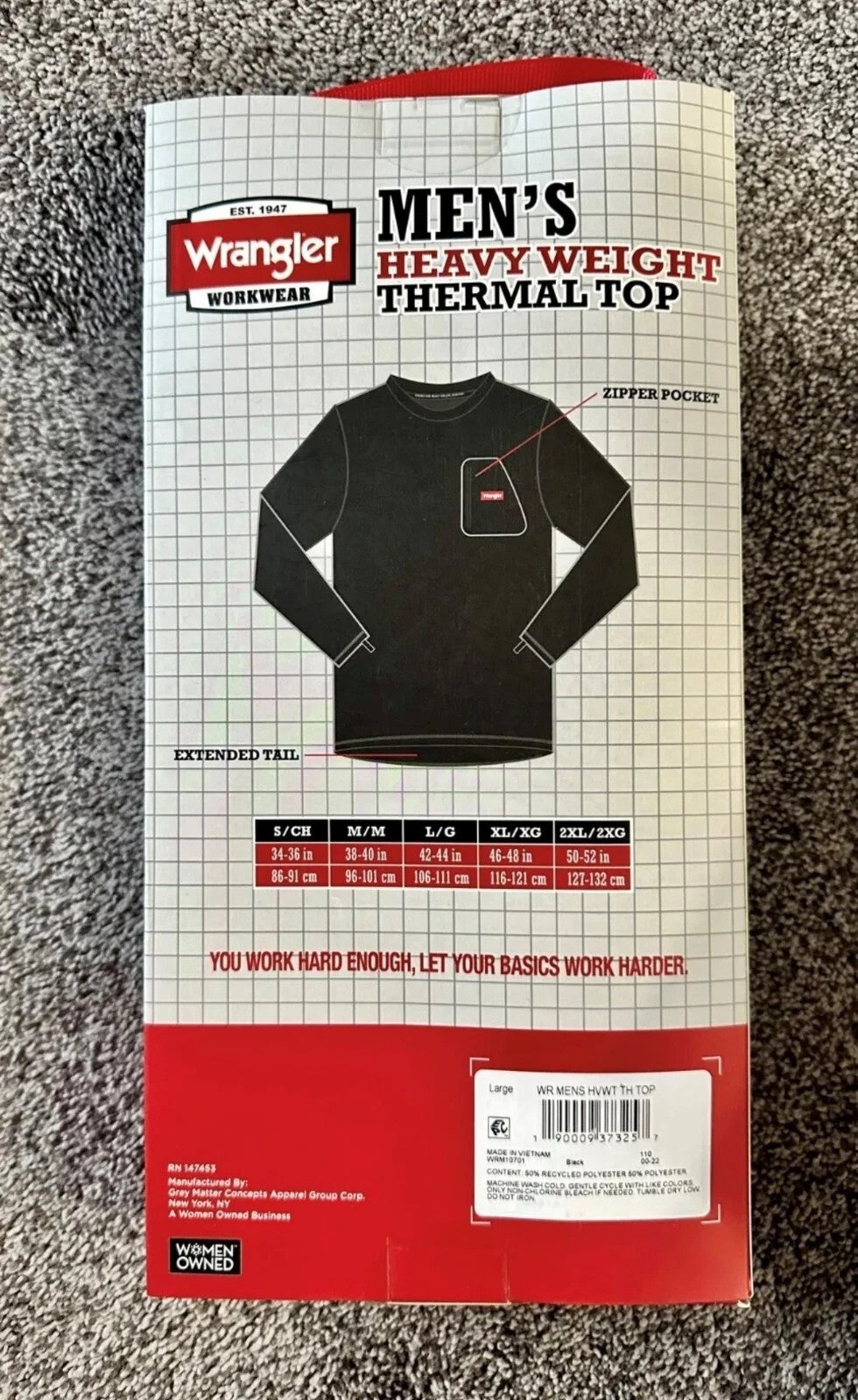 Thermal Waffle Performance Top XL Black Moisture-Wicking Anti-Odor Activewear