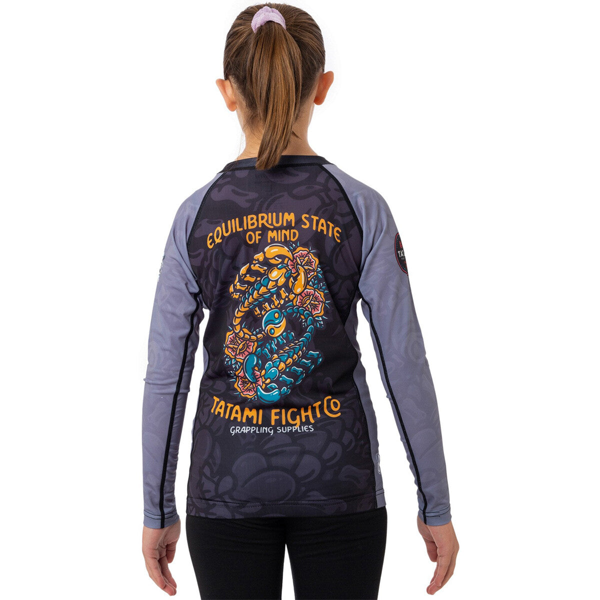 Kids Recycled Long Sleeve Rashguard for Jiu-Jitsu - Gray