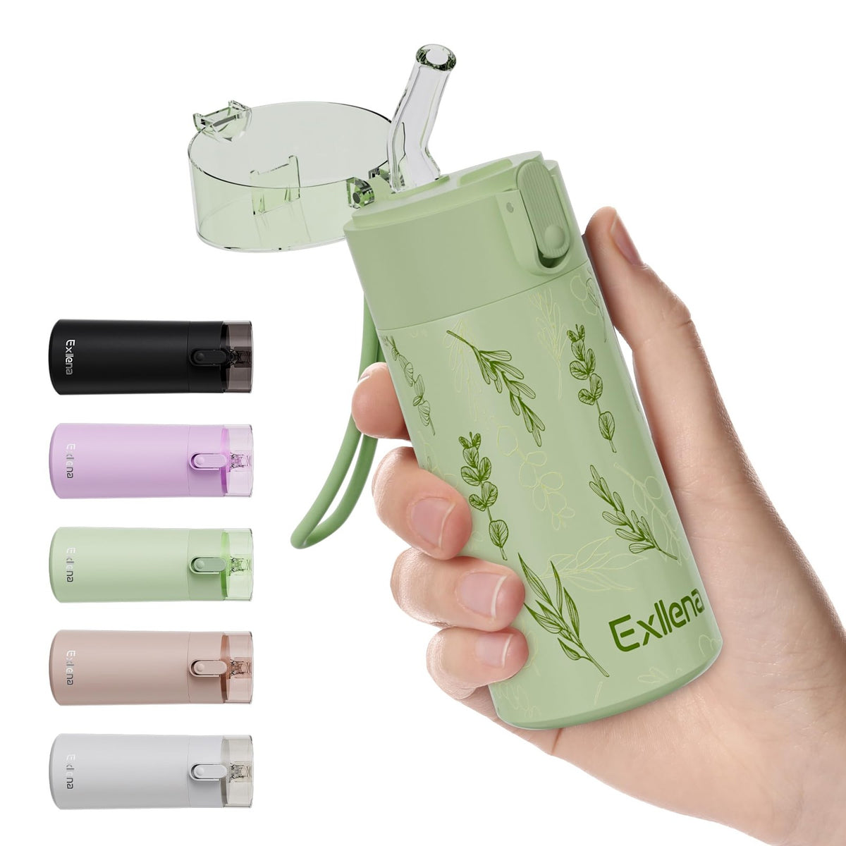 Mini Water Bottle with Straw Leakproof Lid 5oz Travel Flask for Hot & Cold Drinks