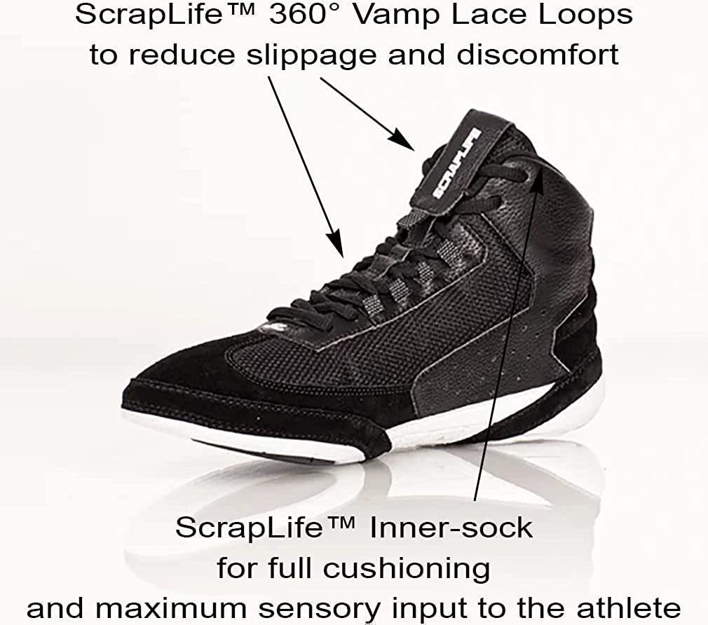 Wrestling Shoes Ascend One SLBKW 9000 Black & White Performance Footwear