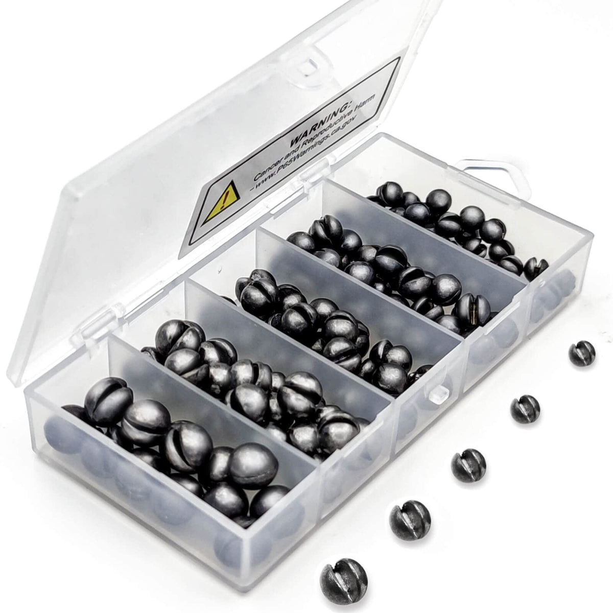 120PCS Fishing Weights Set with 5 Sizes - Lead Split Shot Sinkers for Freshwater & Saltwater