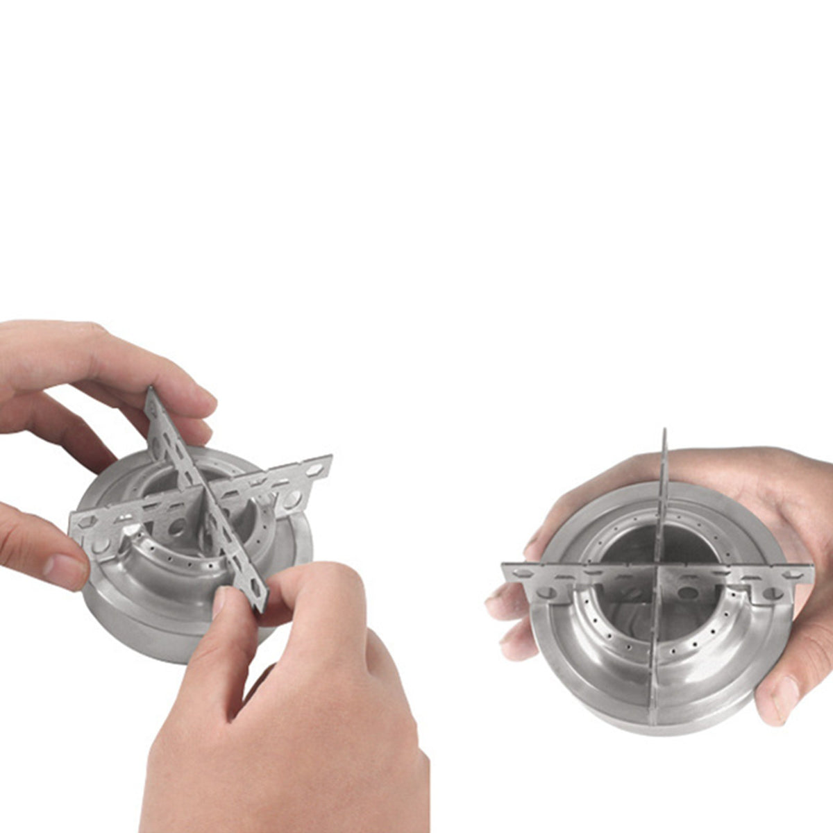 Mini Stainless Steel Camping Alcohol Stove with Cross Stand