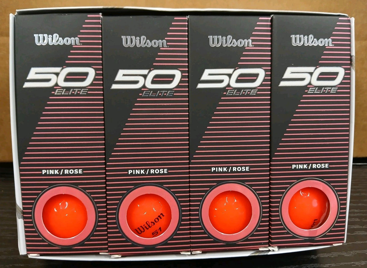Wilson 50 Elite Golf Balls 12 Pack Pink Rose - High-Performance Golf Balls