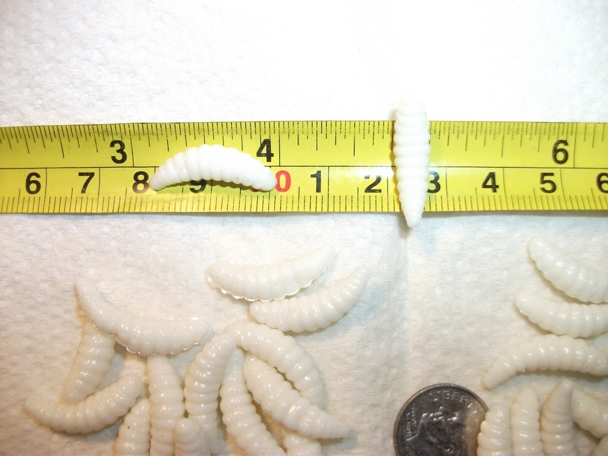 Glow in Dark Soft Plastic Wax Worms & Maggots for Ice Fishing Crappie Trout