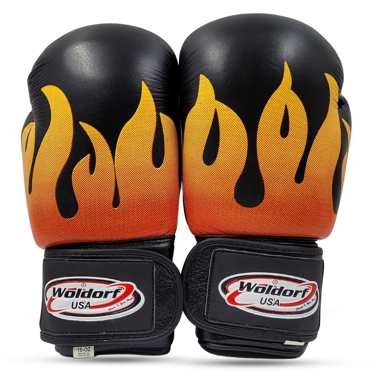Genuine Leather Boxing Gloves MMA Sparring Gloves with Flame Design - Unisex