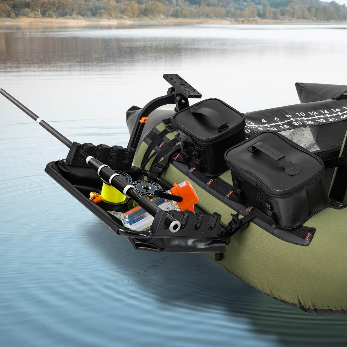 Fishing Boat Accessory Set with 360° Rotatable Fish Finder Mount & Rod Storage