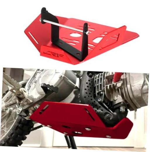 Red Motorcycle Skid Plate for CRF110F 2013-2024 Engine Bash Guard Lower Cover
