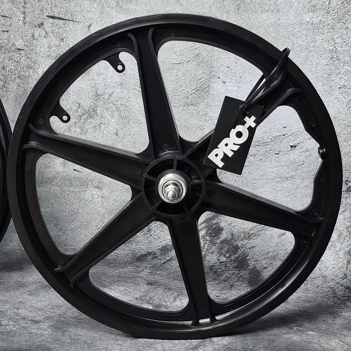 20-Inch Bicycle Wheelset with 6 Spoke Black Mag Style Rims for BMX