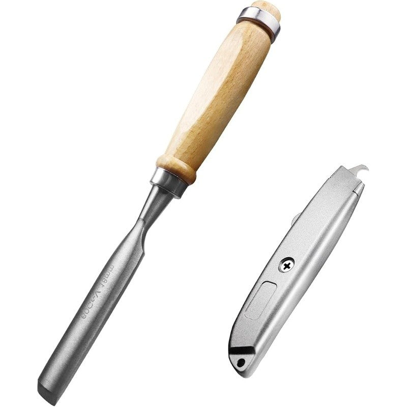 Quick & Safe Golf Grip Removal Tool with V-Groove Tape Stripper, Curved Blade