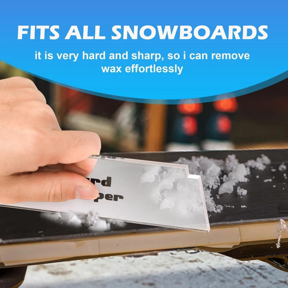 2 Pack Ski & Snowboard Wax Plastic Scrapers for Tuning & Maintenance