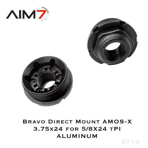 Universal 1.375x24 HUB Direct Thread Mount for Suppressors - Black Aluminum
