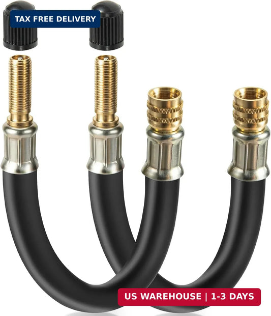 Flexible Valve Stem Extenders 2 Pack for Car Truck RV Bicycle Presta Schrader