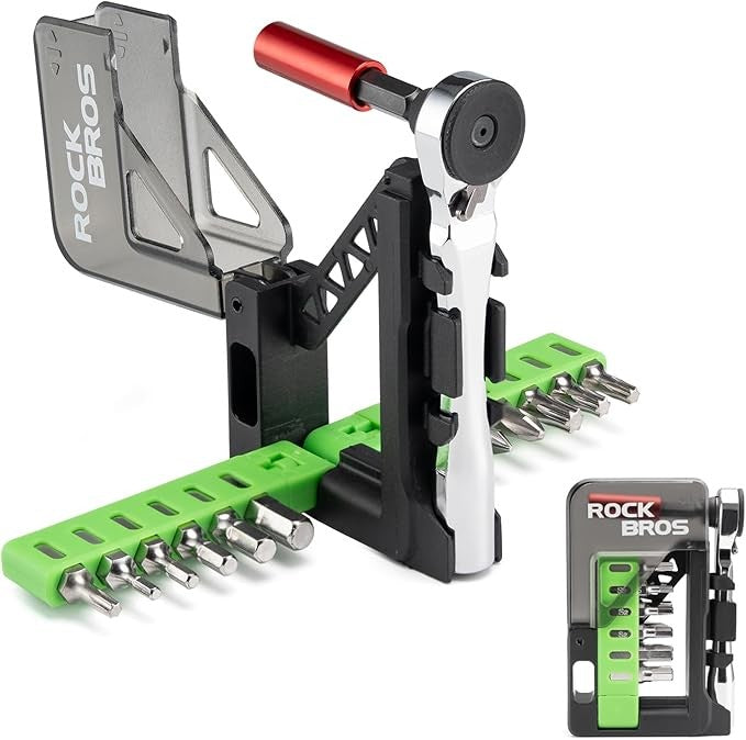 Mini Ratchet Wrench Set with 12 Bits - Portable Bike Repair Tool Kit