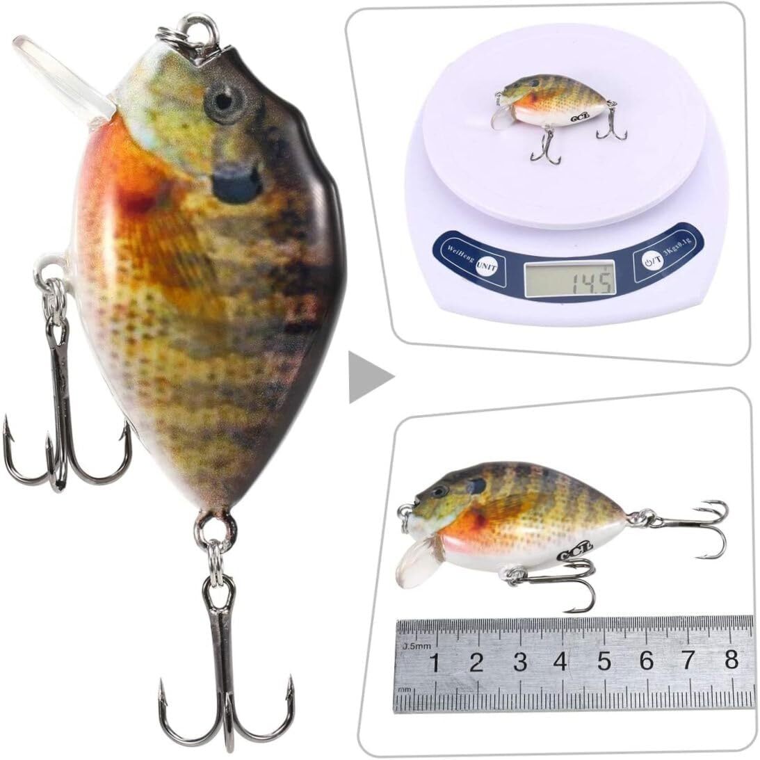 Artificial Fishing Crankbait Lure Set for Bass and Predatory Fish - 5Pcs