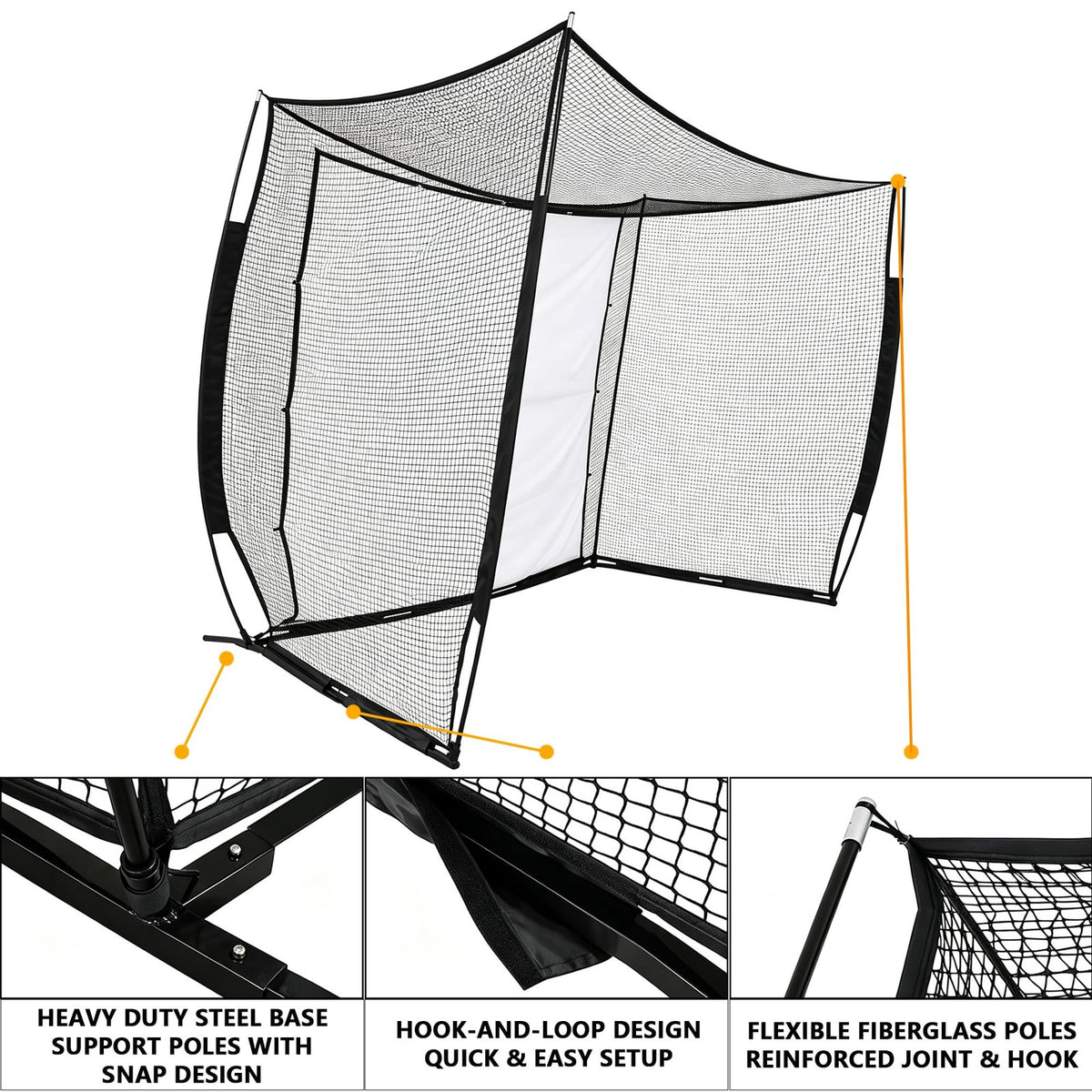 11x8ft Golf Practice Net with Impact Screen and Heavy Duty Frame