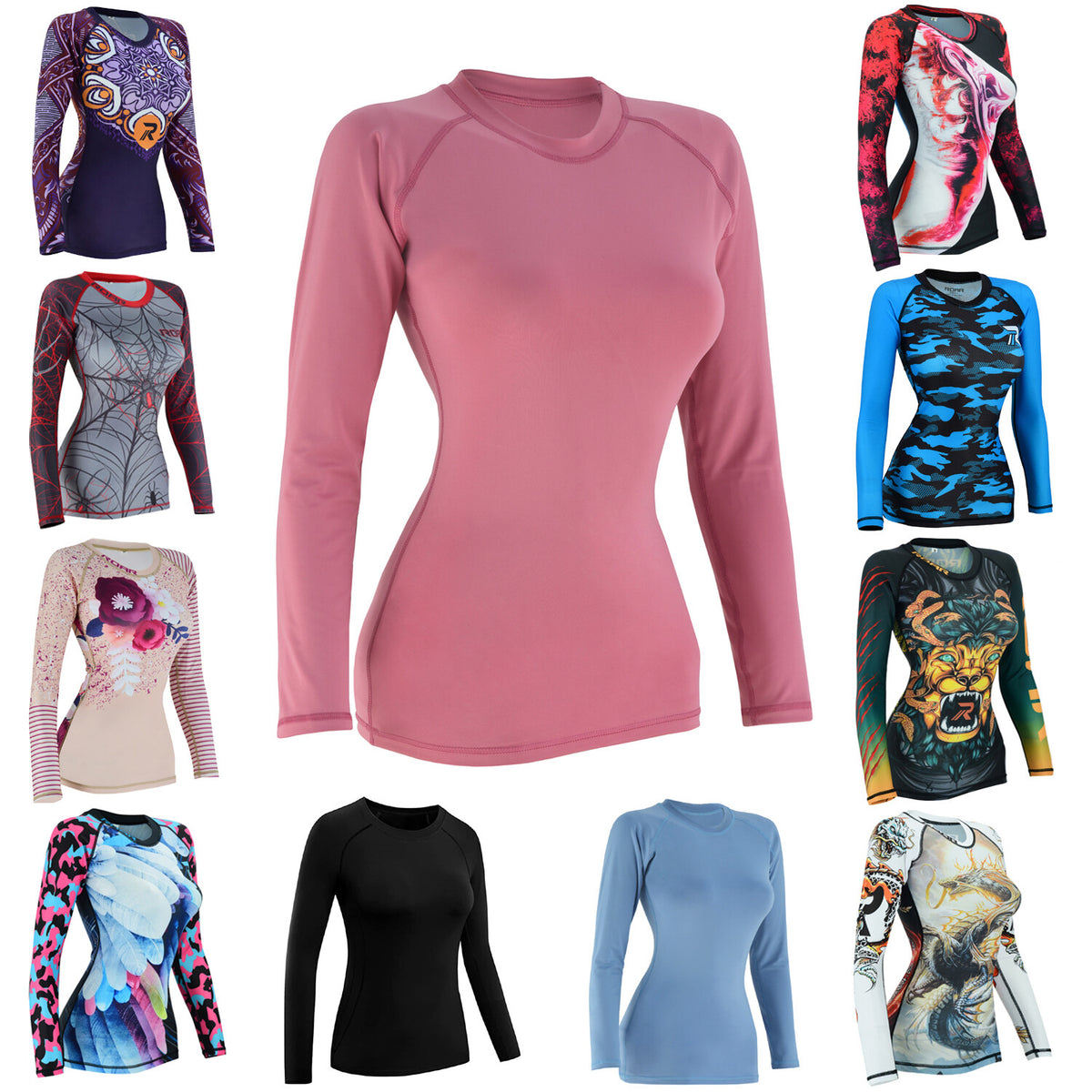 Long Sleeve MMA Rash Guard for Women Compression Fight Wear BJJ Wrestling