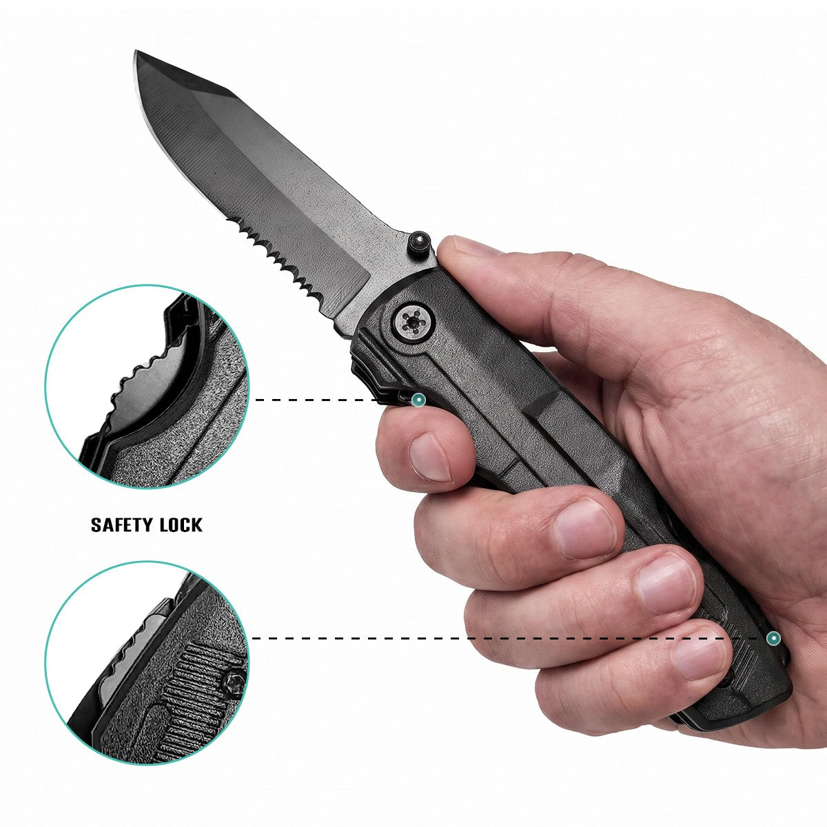 15-in-1 Folding Multitool Knife with Pliers, Screwdriver Bits & Sheath