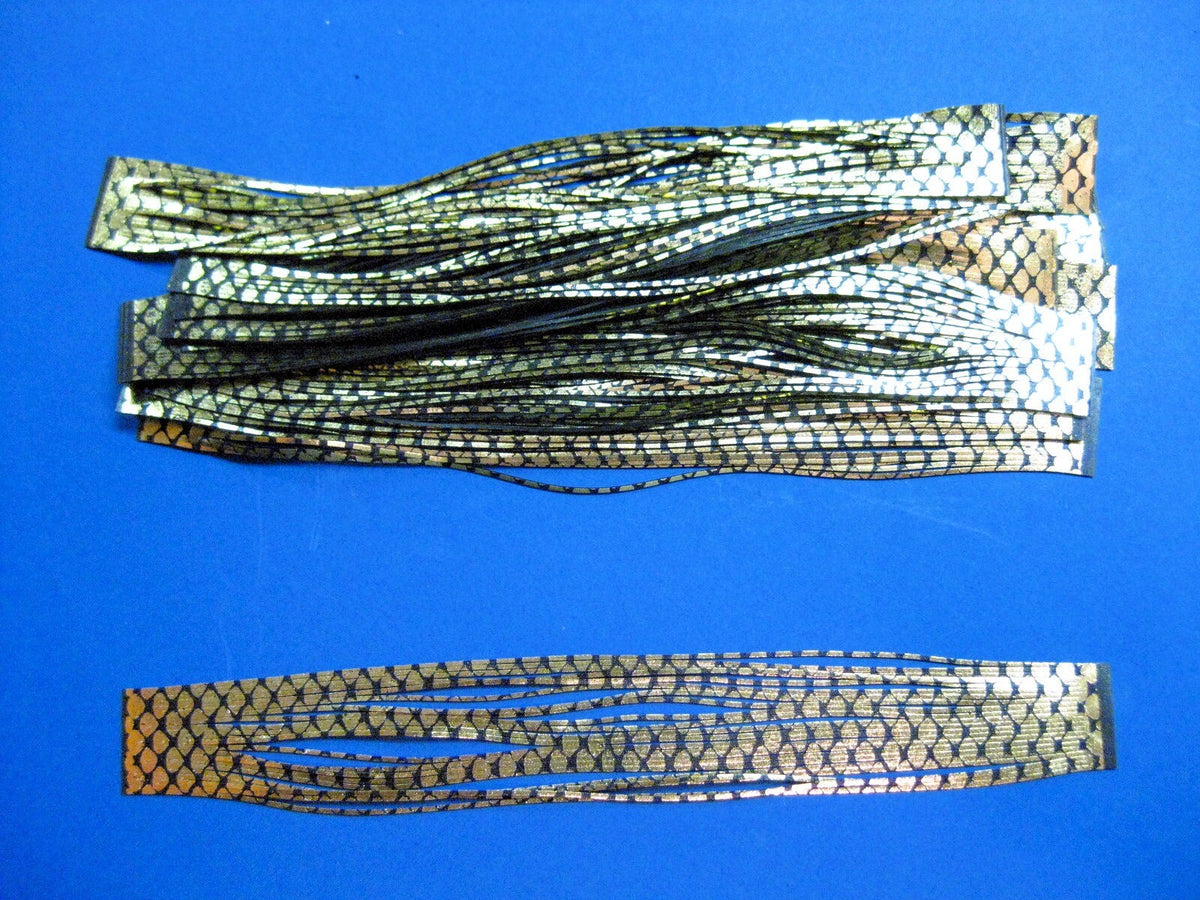 Gold Chrome Silicone Skirt Replacement Material for Spinnerbaits & Jigs - 6 Inch, 22 Strands