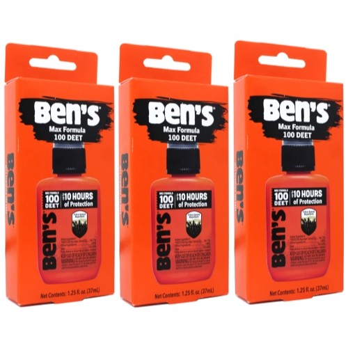 Ben's 100 Deet Tick & Insect Repellent Spray - 3 Pack, 1.25 Oz Each
