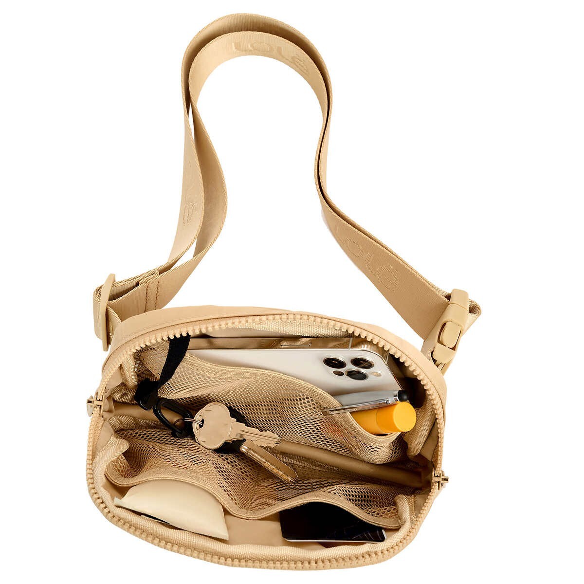 Unisex Belt Bag with Adjustable Strap - Tan Fanny Pack for Waist, Crossbody