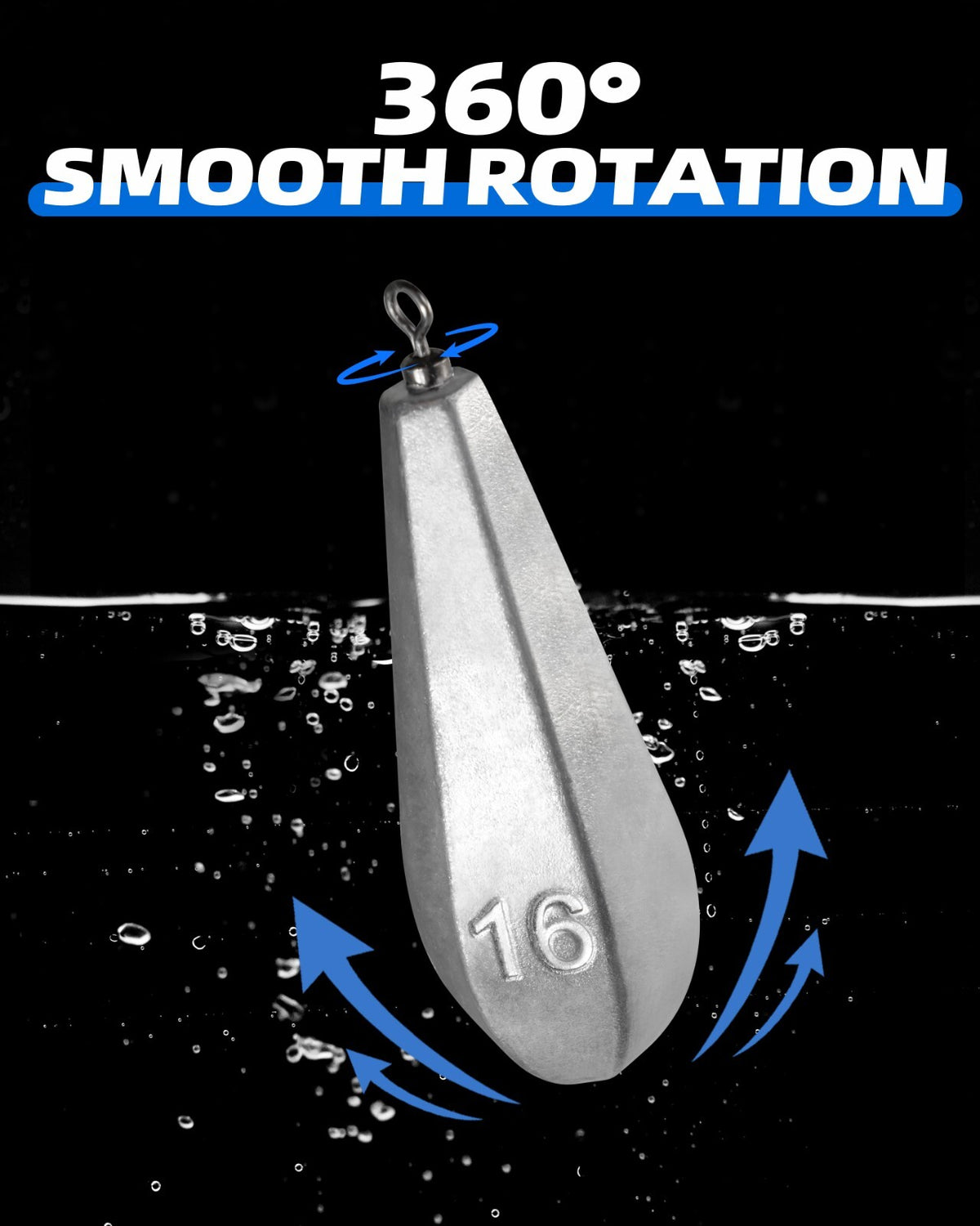 Saltwater Fishing Sinkers with Swivel for Deep Water Bottom Fishing - Multiple Sizes