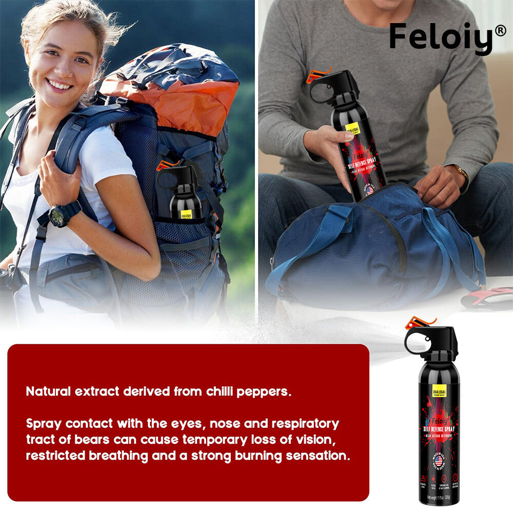 Self Defense Bear Spray with Holster 11oz - Animal Attack Deterrent, Legal & Environmentally Safe
