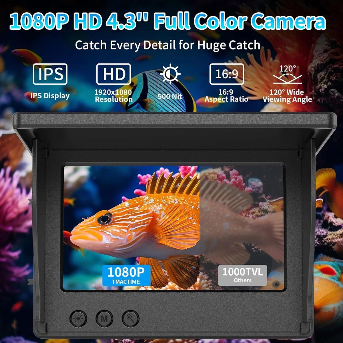 Underwater Fishing Camera with 4.3-inch LCD Display 30M HD Fish Finder