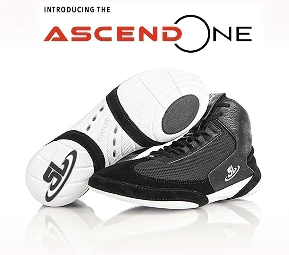 Wrestling Shoes Ascend One SLBKW 9000 Black & White Performance Footwear