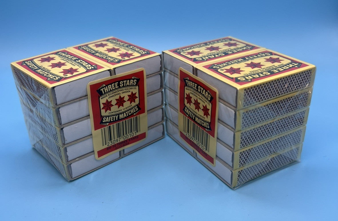 Swedish Camping Safety Matches 2-Pack - 10 Boxes of 32 Matches Each