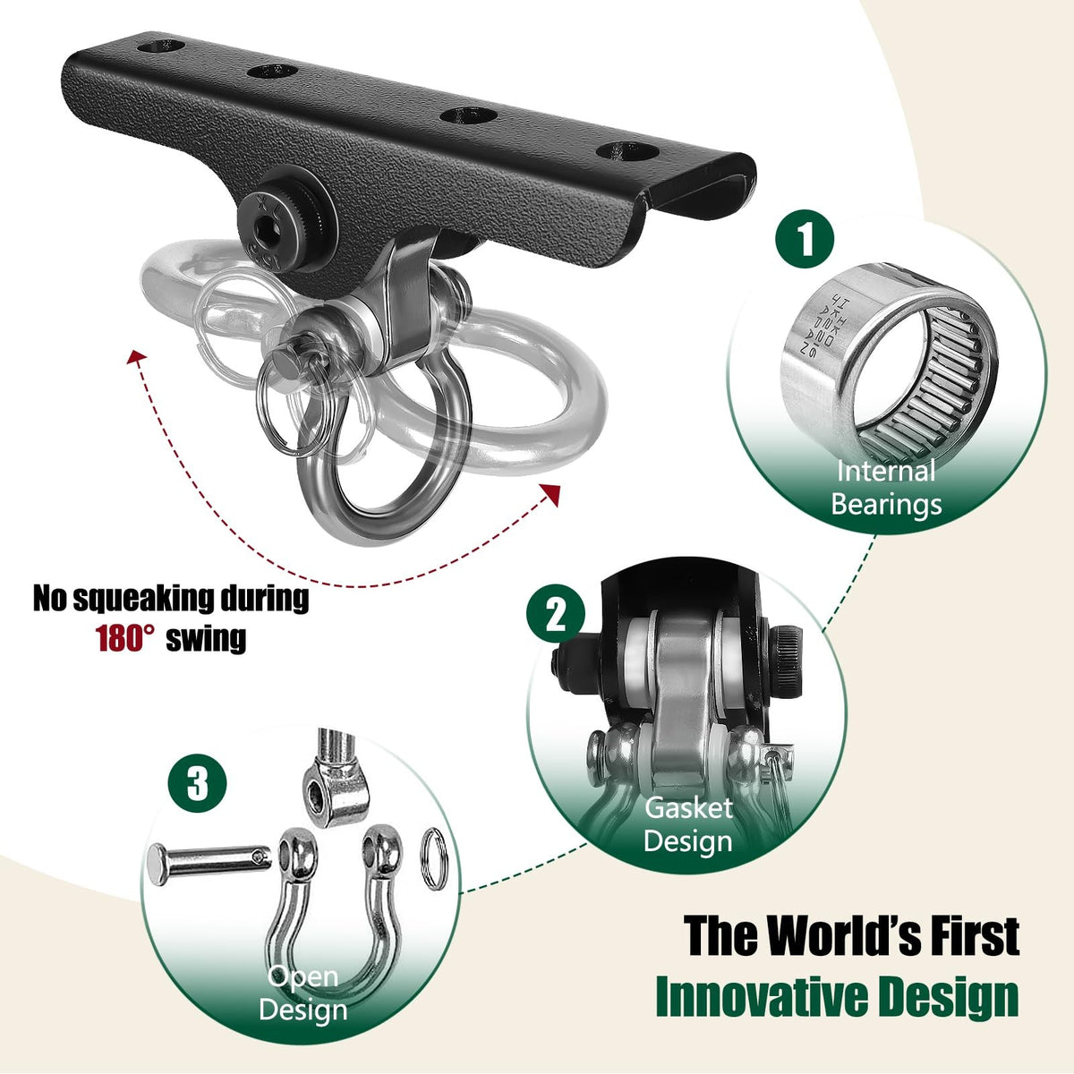 Heavy Punching Bag Wall Mount Hanger with 180° Swing for Gym & Training
