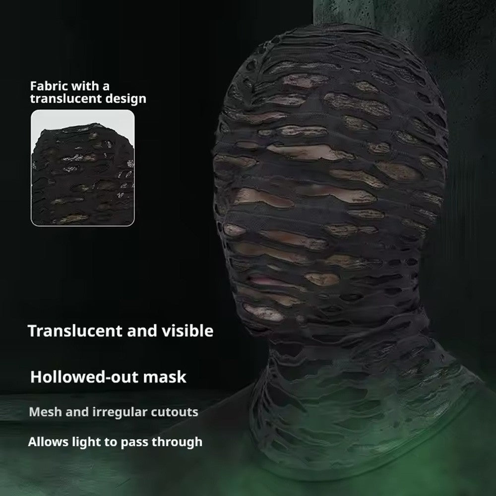 Full Face Mask Halloween Masquerade Mesh Cosplay Hood Unisex Costume Accessory