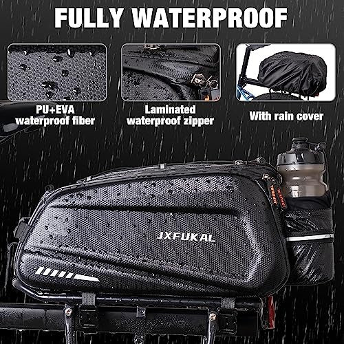 Waterproof Bicycle Rear Rack Bag 9.5L - Hard Shell Pannier for Cycling