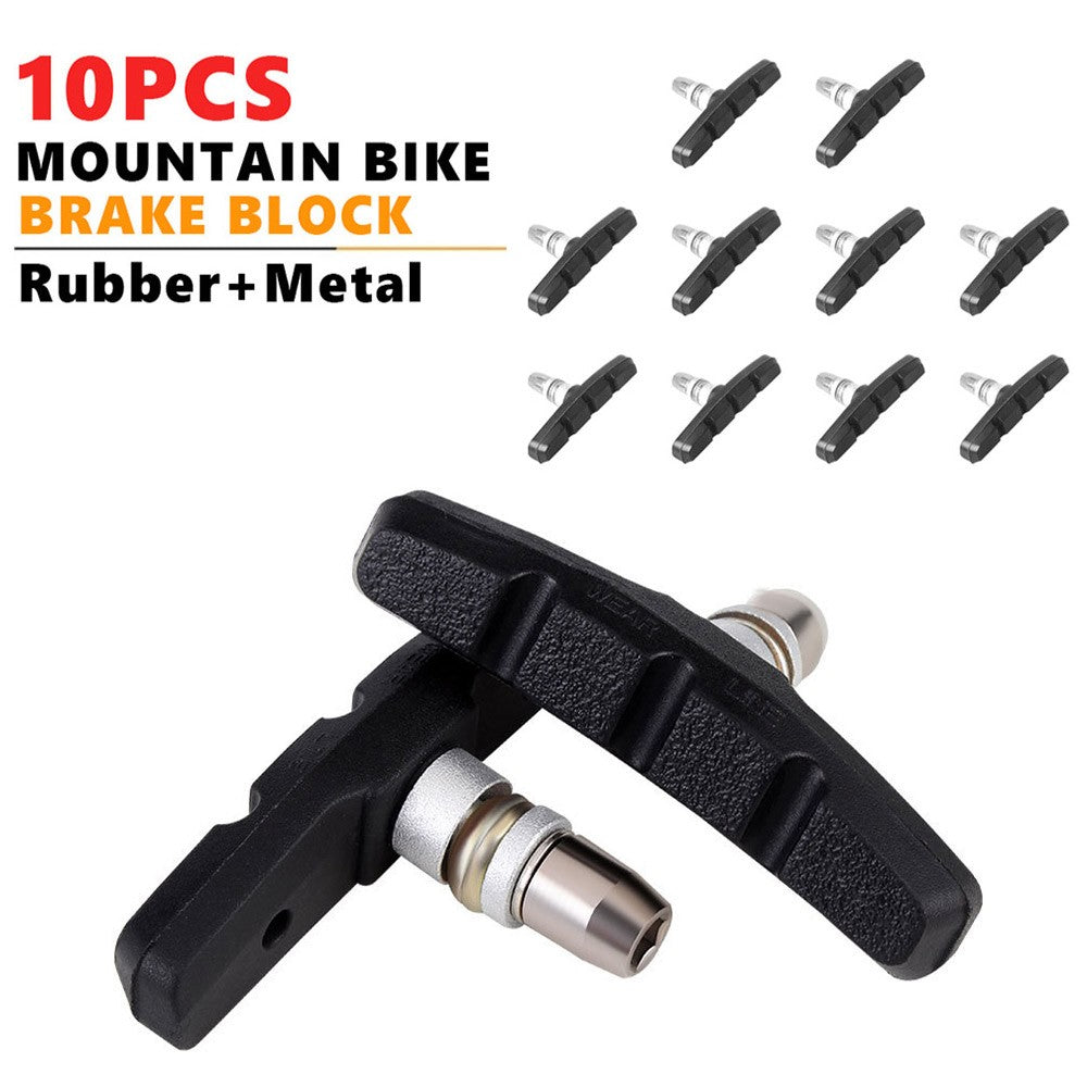 10-Pair MTB Bicycle V Brake Pads 70mm Shoes Blocks for Mountain Bikes