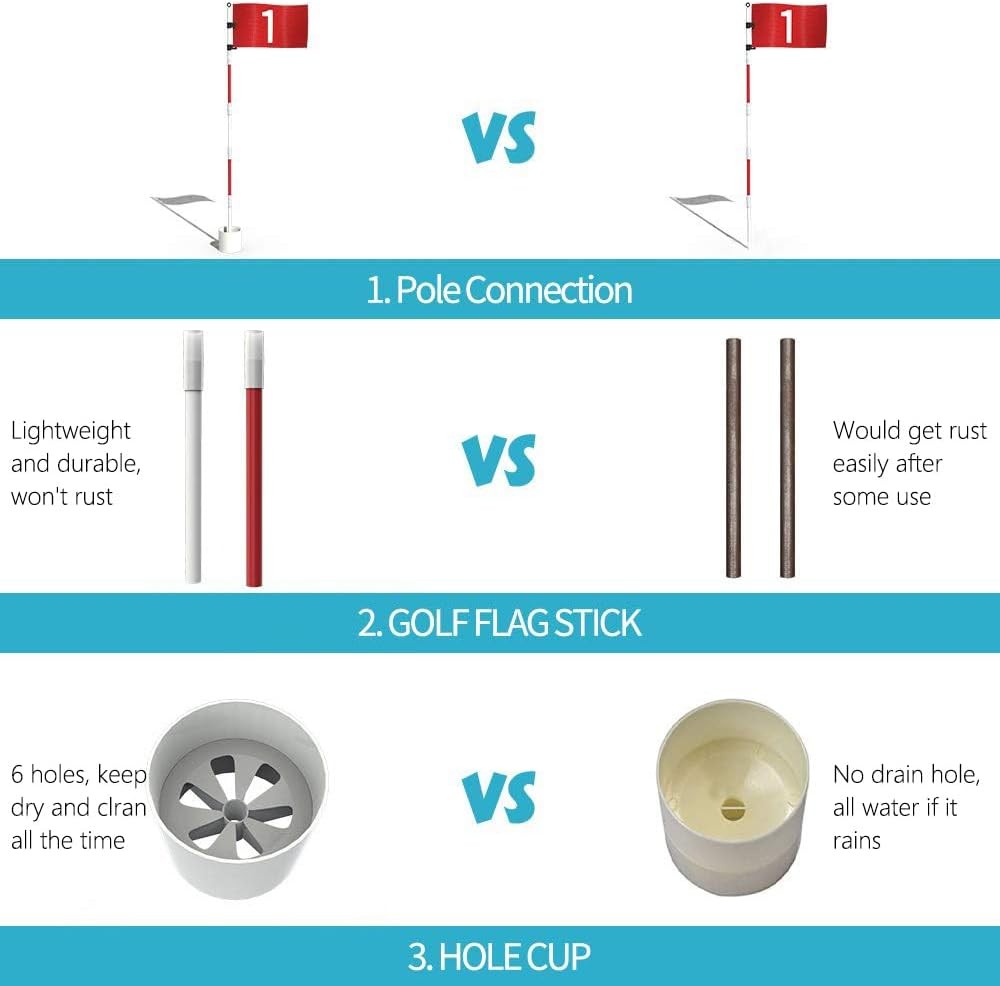 6Ft Golf Flagstick and Cup Set for Yard Driving Range and Golf Practice