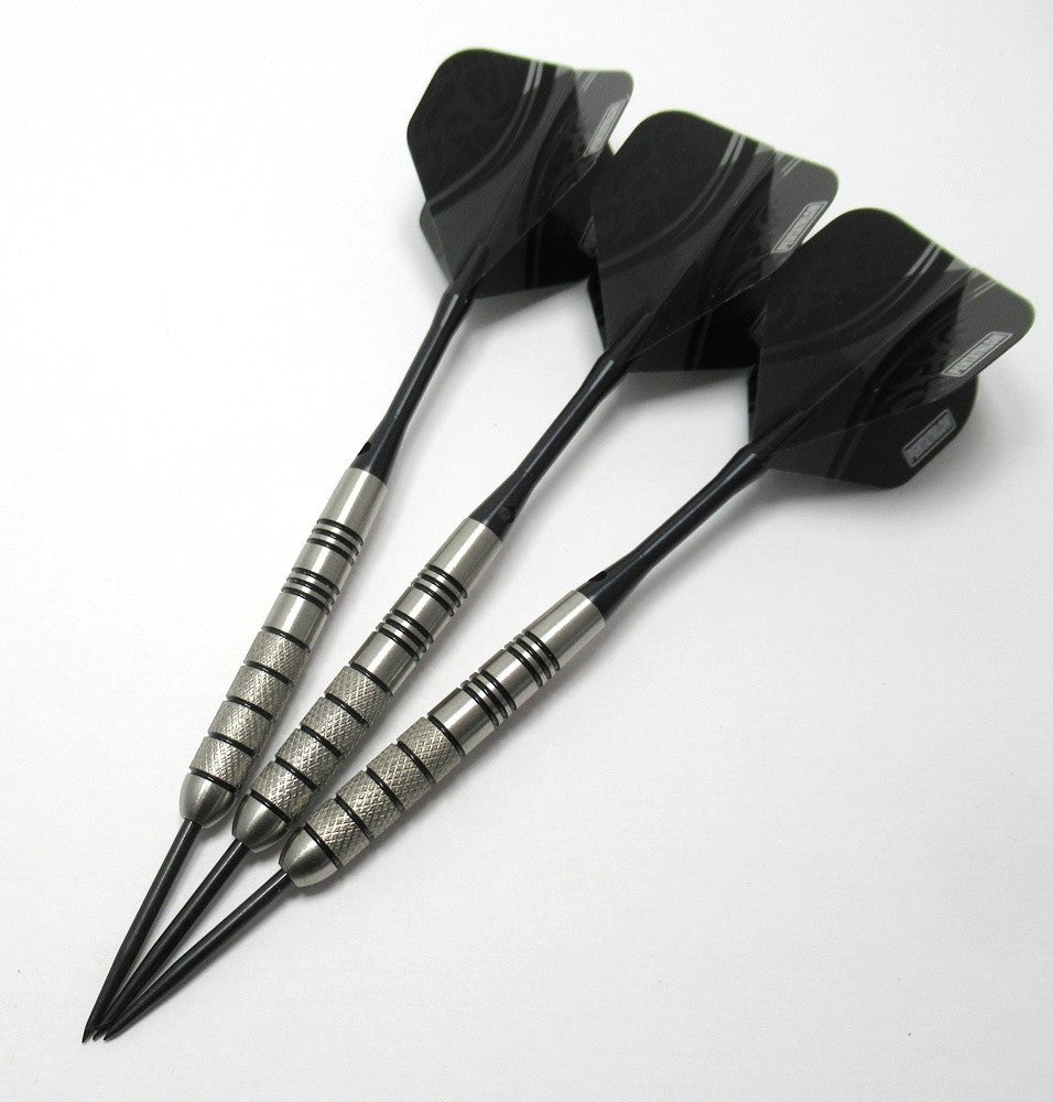 Darts 30g 95% Tungsten, Steel Barrel with Upgrade Kit | Aluminum Shafts, 100 Micron Flights