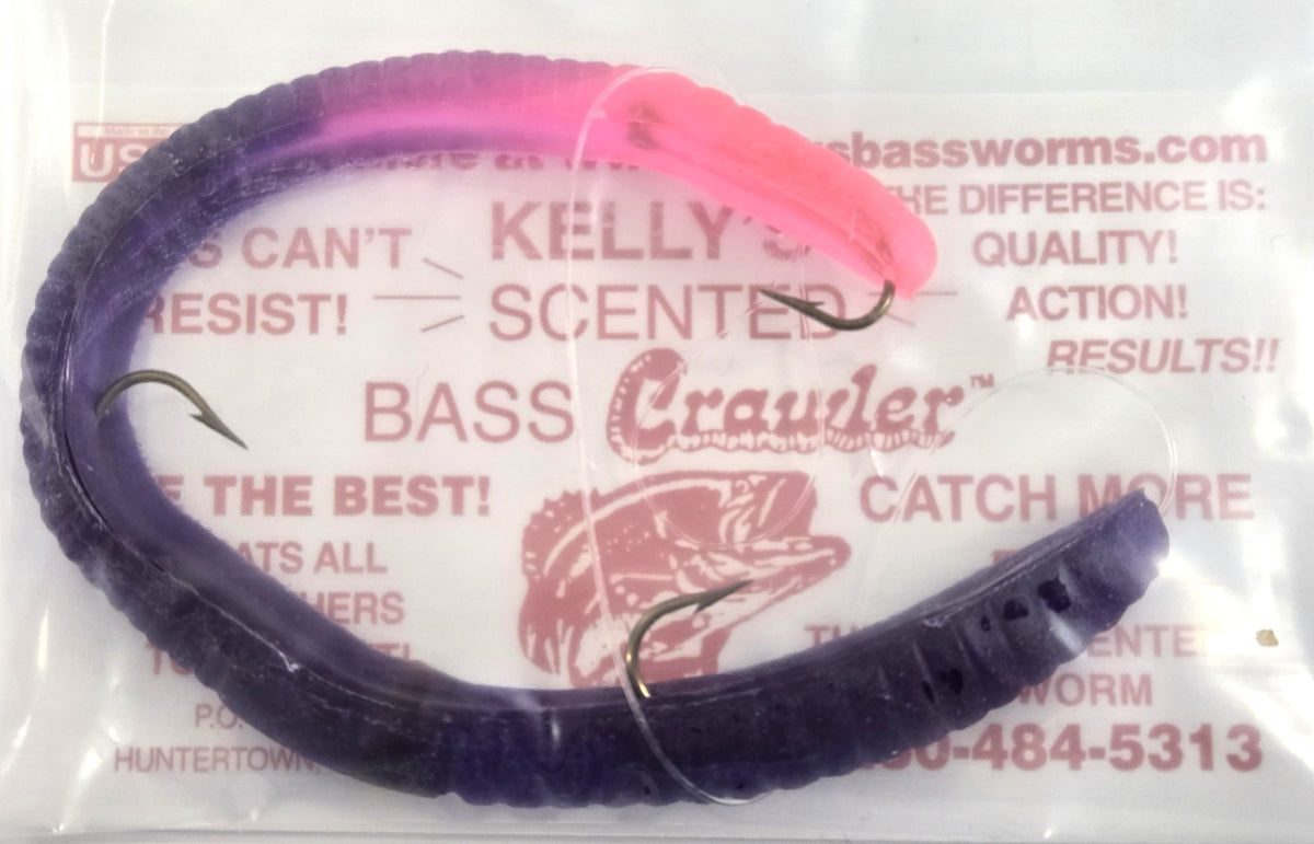 Pre-Rigged Bass Fishing Worms 12 Pack - Anise Scented Soft Plastic Lures