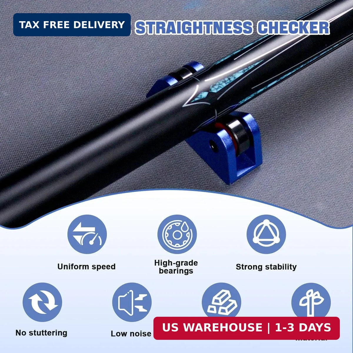 Billiard Cue Straightness Checker - 2Pcs Pool Cue Roller Alignment Tool