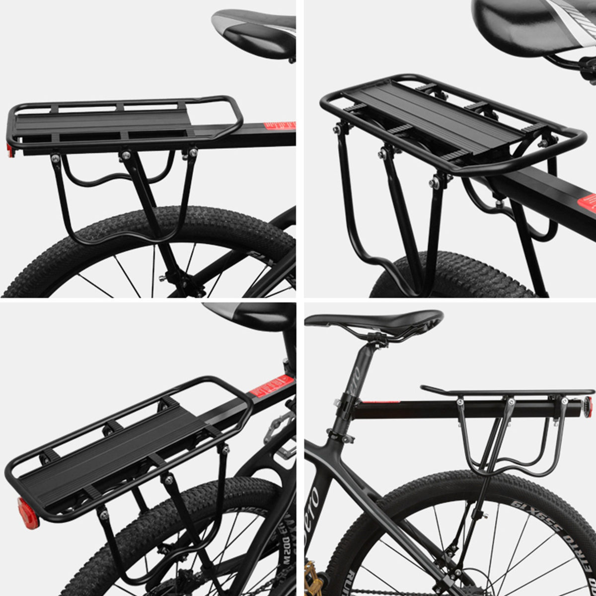 Heavy Duty Bicycle Rear Rack Cargo Carrier with 110 Lb Capacity