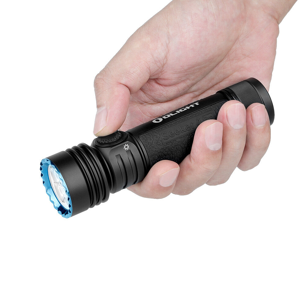 High Power LED Flashlight with Holster - 4600 Lumens, Matte Black