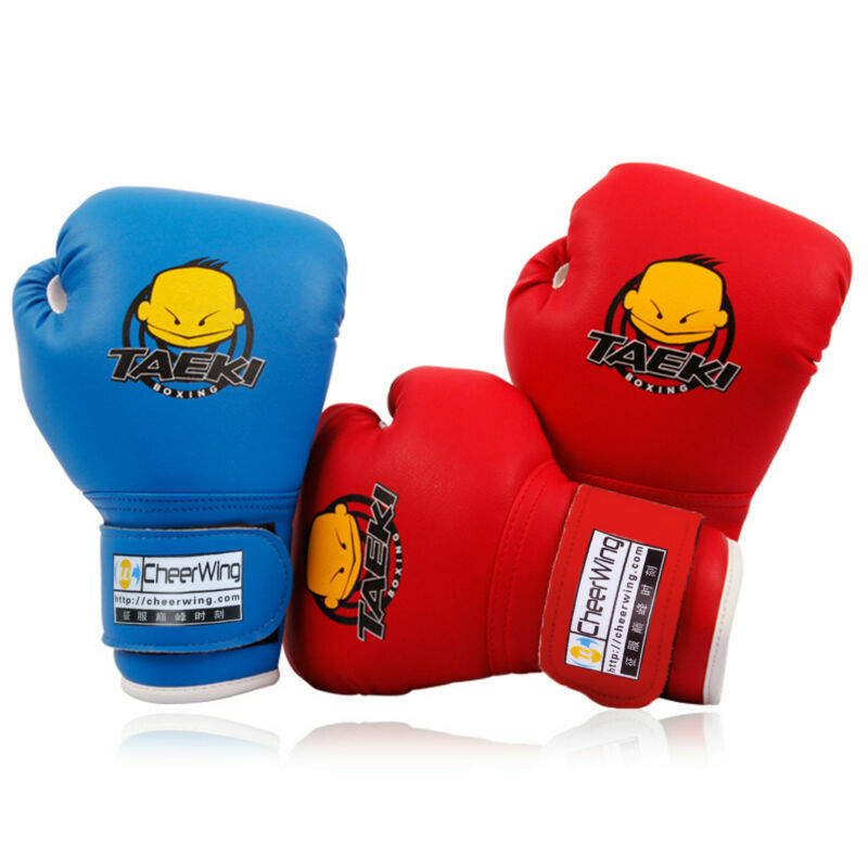 Kids Boxing Gloves 4oz PU Leather Sparring Training MMA Gloves for Children 5-10 Years