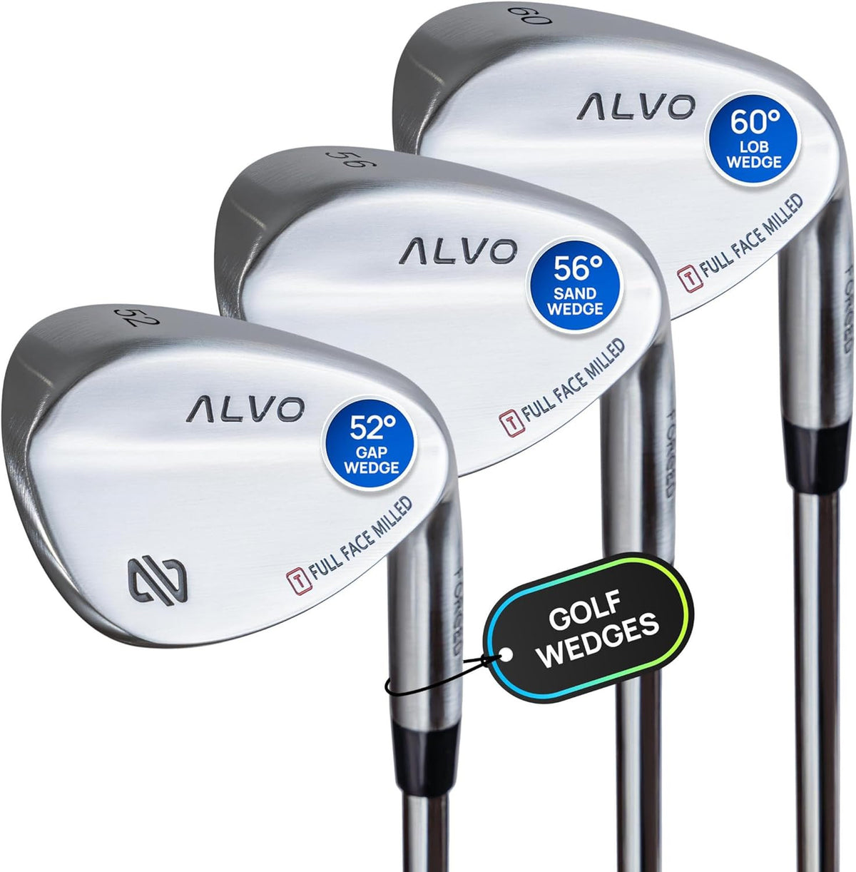 Premium Full Face Golf Wedge Set 3 Clubs 52/56/60 Degree for Men