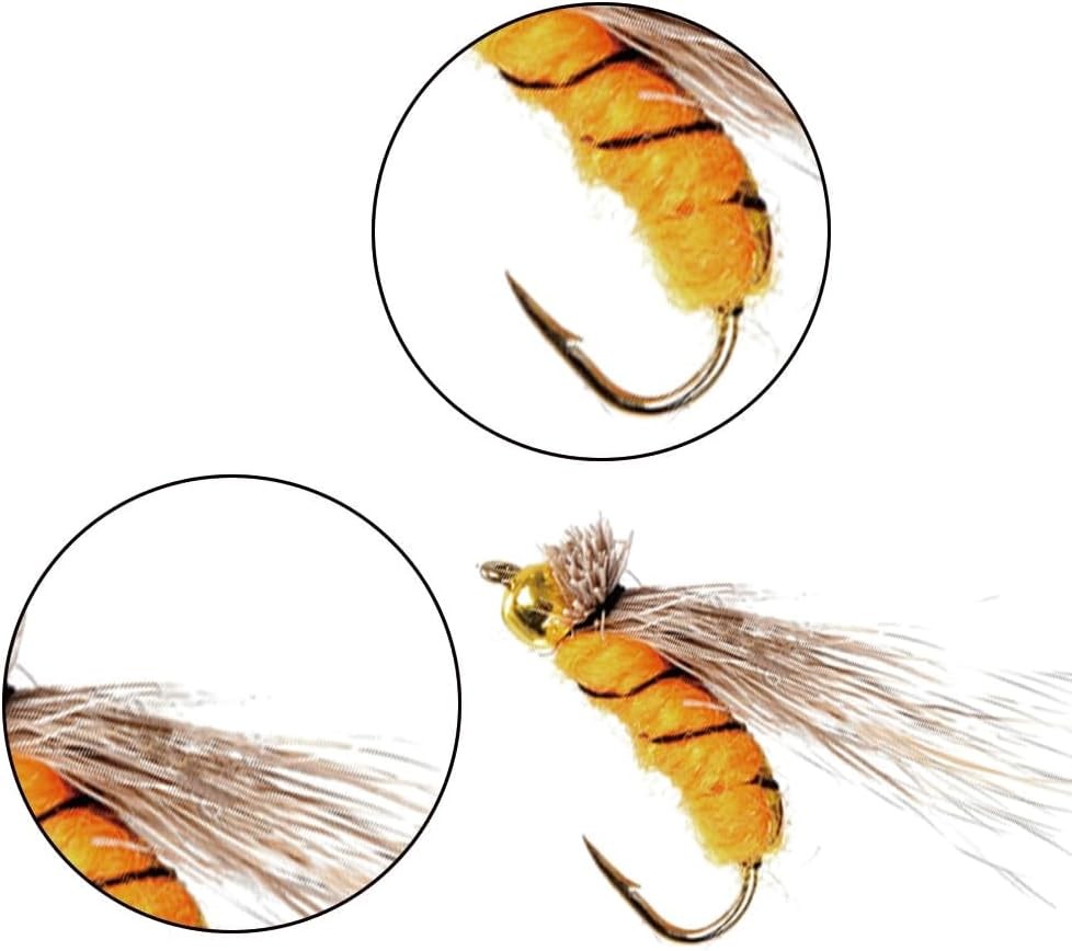 Fly Fishing Flies Kit - 40 Assorted Dry, Wet, Nymph & Streamer Lures with Waterproof Box