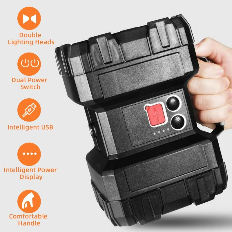 Rechargeable LED Searchlight Flashlight Portable Handheld Spotlight 100000LM
