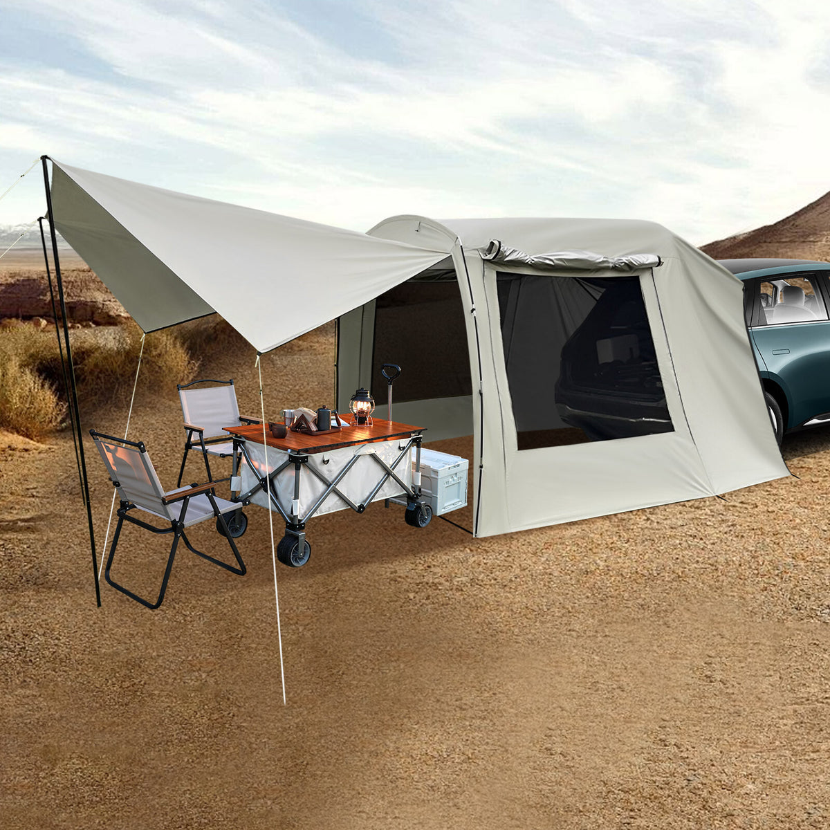 Car Awnings Outdoor Tent - Portable Car Camping Shelter with Storage Bags