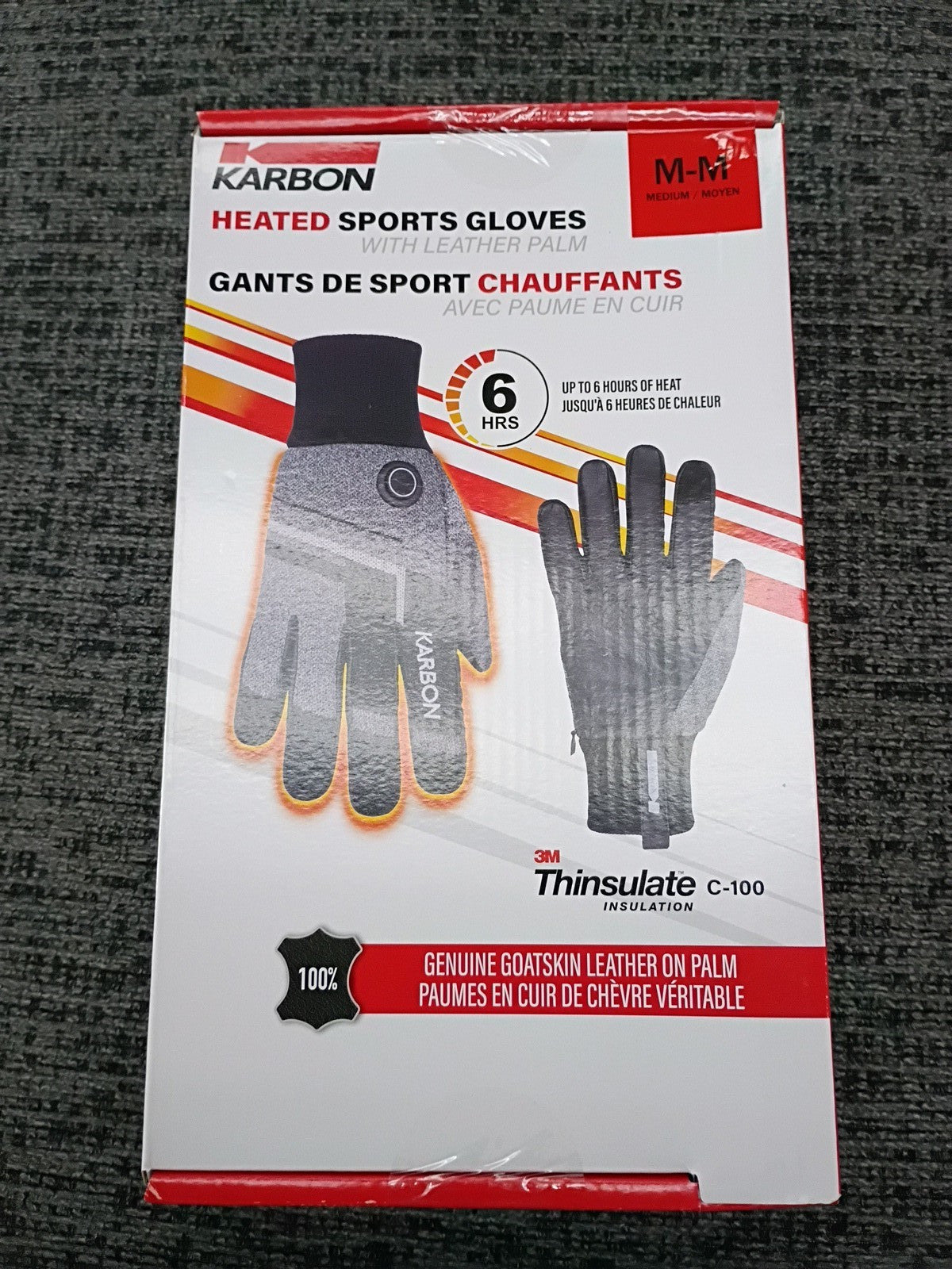 Men's Heated Leather Sports Gloves Goatskin Palm Winter Outdoor Outdoor Sports