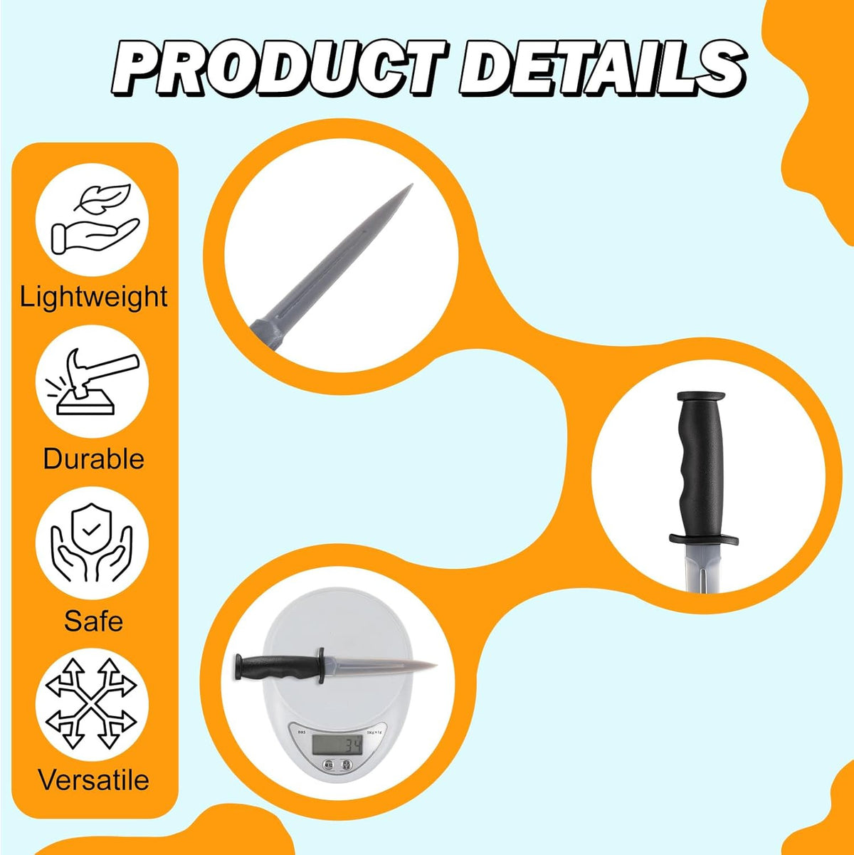 Plastic Training Knife Set - 9.8 Inch Fake Dagger for Martial Arts Practice