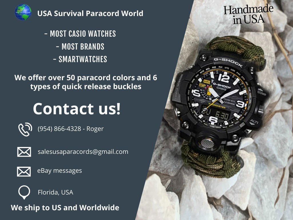 Adjustable Paracord Watch Band for Casio G-Shock Rangeman Series - Survival Strap